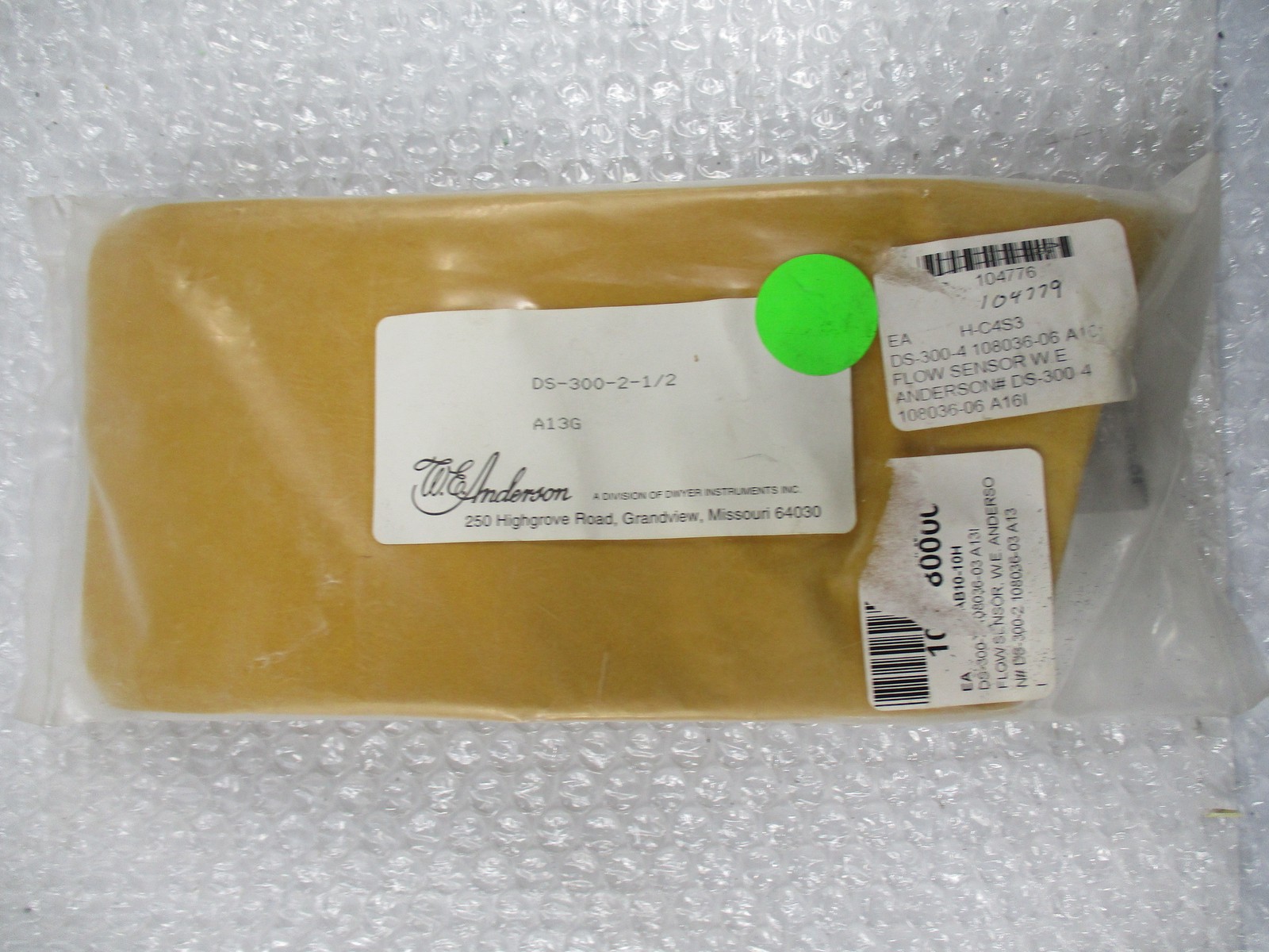 W.E ANDERSON DS-300-2-1/2 A13G SENSOR NSNP