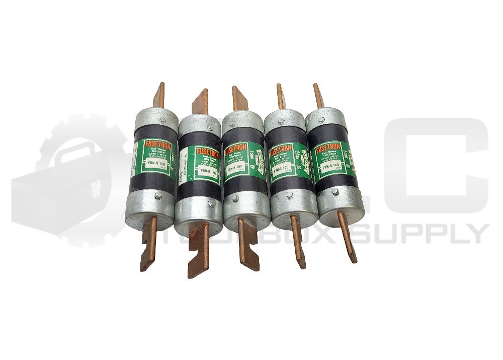 LOT OF 5 BUSSMANN FRN-R150 DUAL ELEMENT FUSE 250VAC 150A
