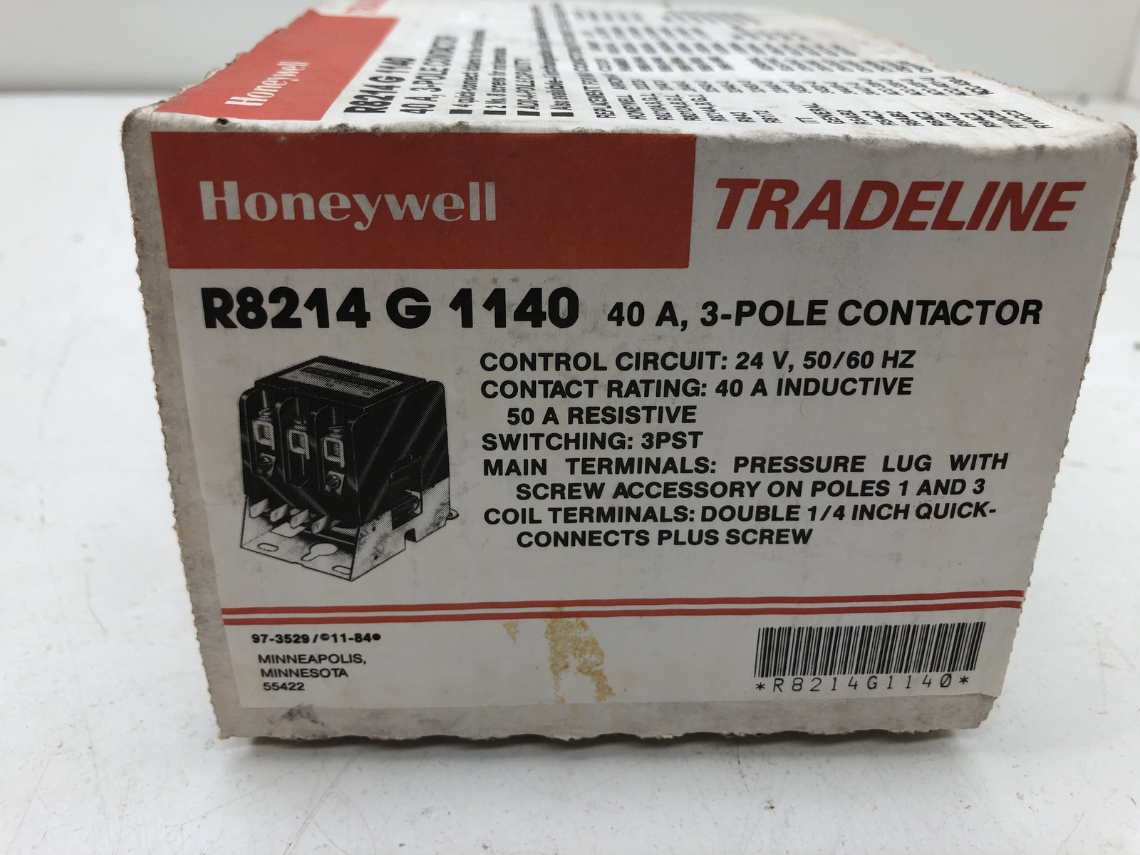 HONEYWELL R8214 G 1140 3-POLE CONTACTOR