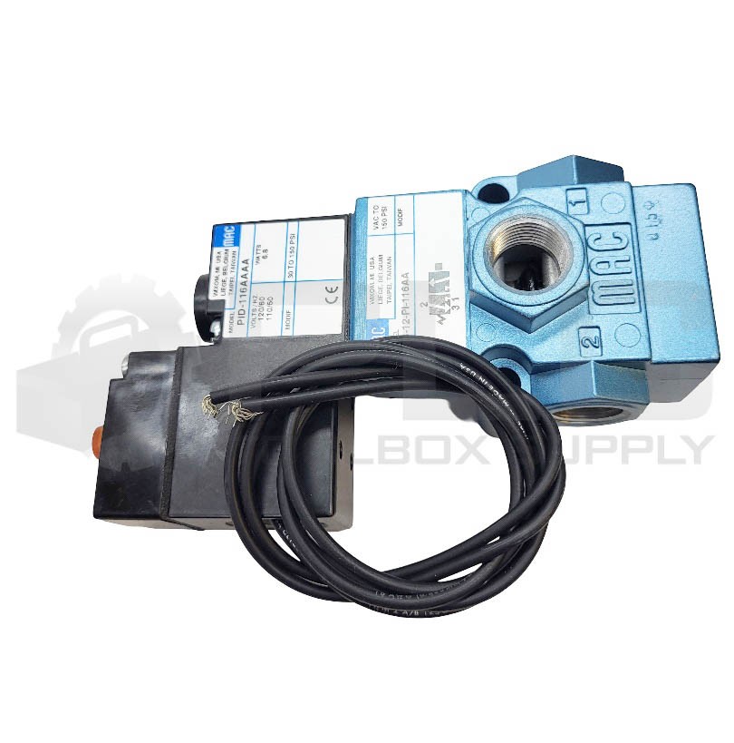 NEW MAC 55B-12-PI-116AA SOLENOID VALVE 150PSI