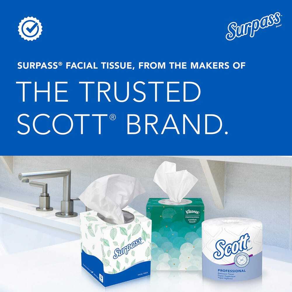 30 Boxes Scott 100 Sheet Flat Box of White Facial Tissues, 2 Ply