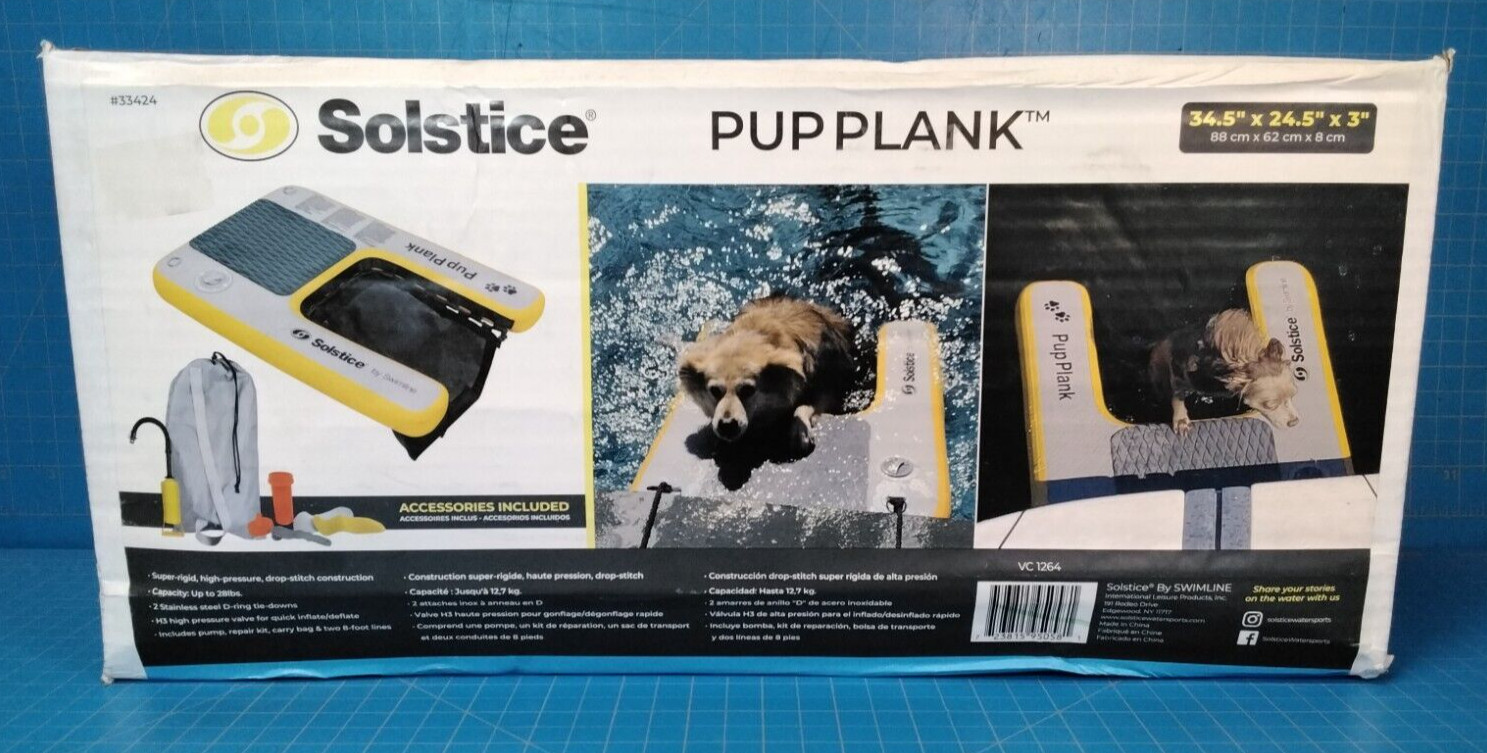 Solstice Pup Plank Mini Inflatable Dog Ramp Floating For Dogs 0-28 lbs (w)