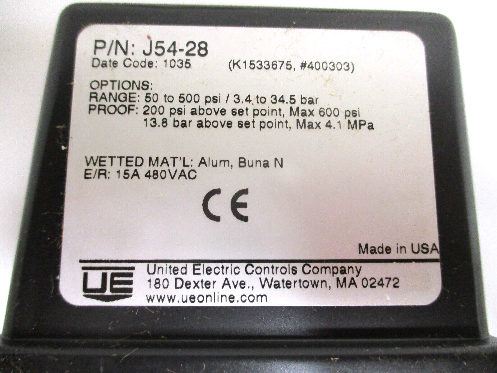 UNITED ELECTRIC CONTROLS , J54-28 , SWITCH-TRANSMITTER