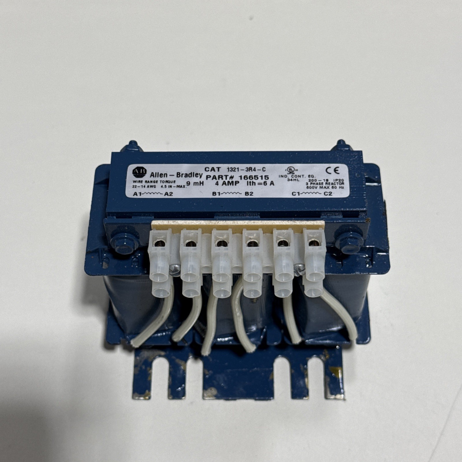 ALLEN BRADLEY 166515 POWER COMPONENT 4A LINE REACTOR 1321-3R4-C
