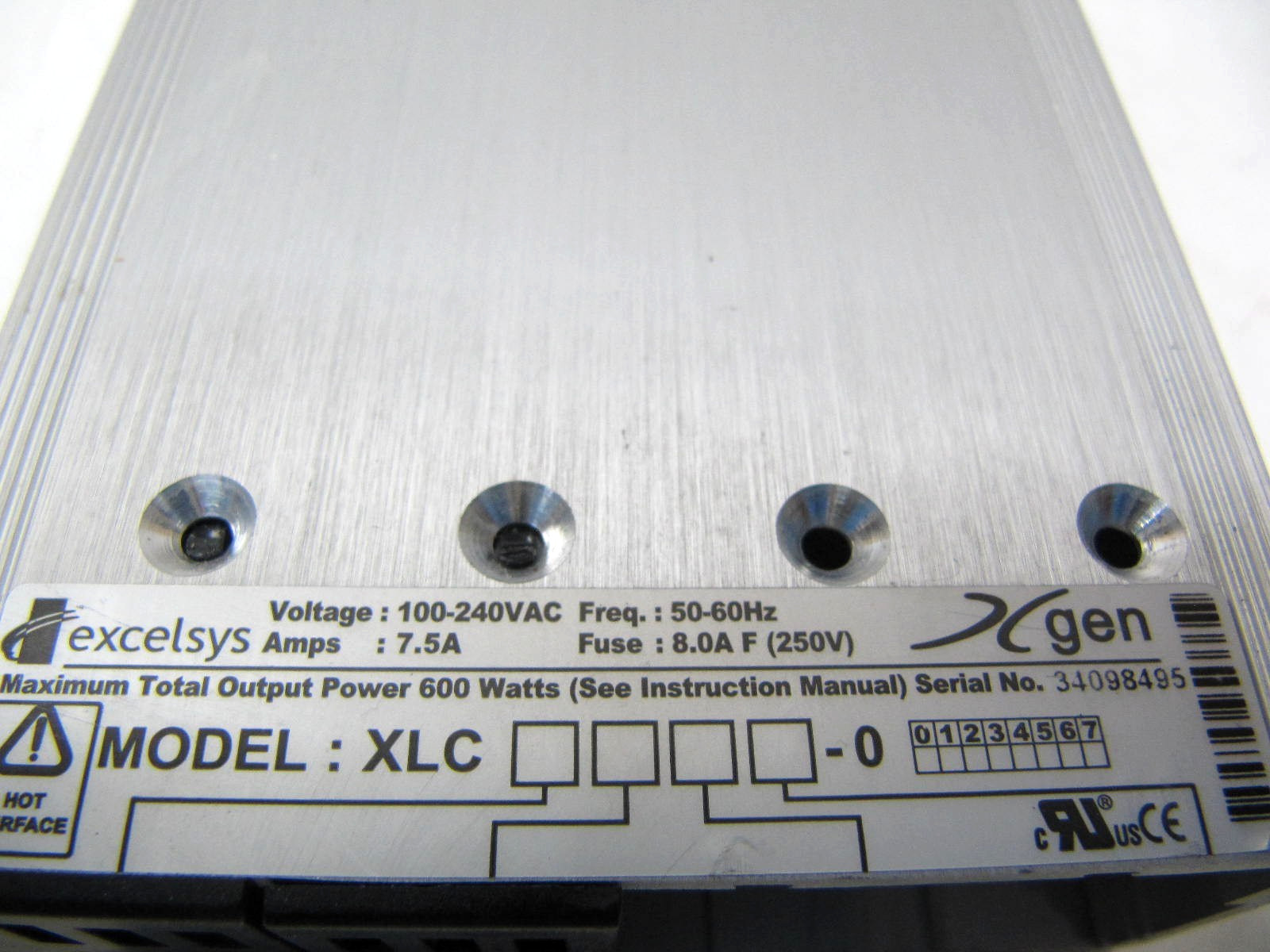 (LOT OF 2) Excelsys Xgen XLC Series 600W Modular Power Supply 100–240VAC