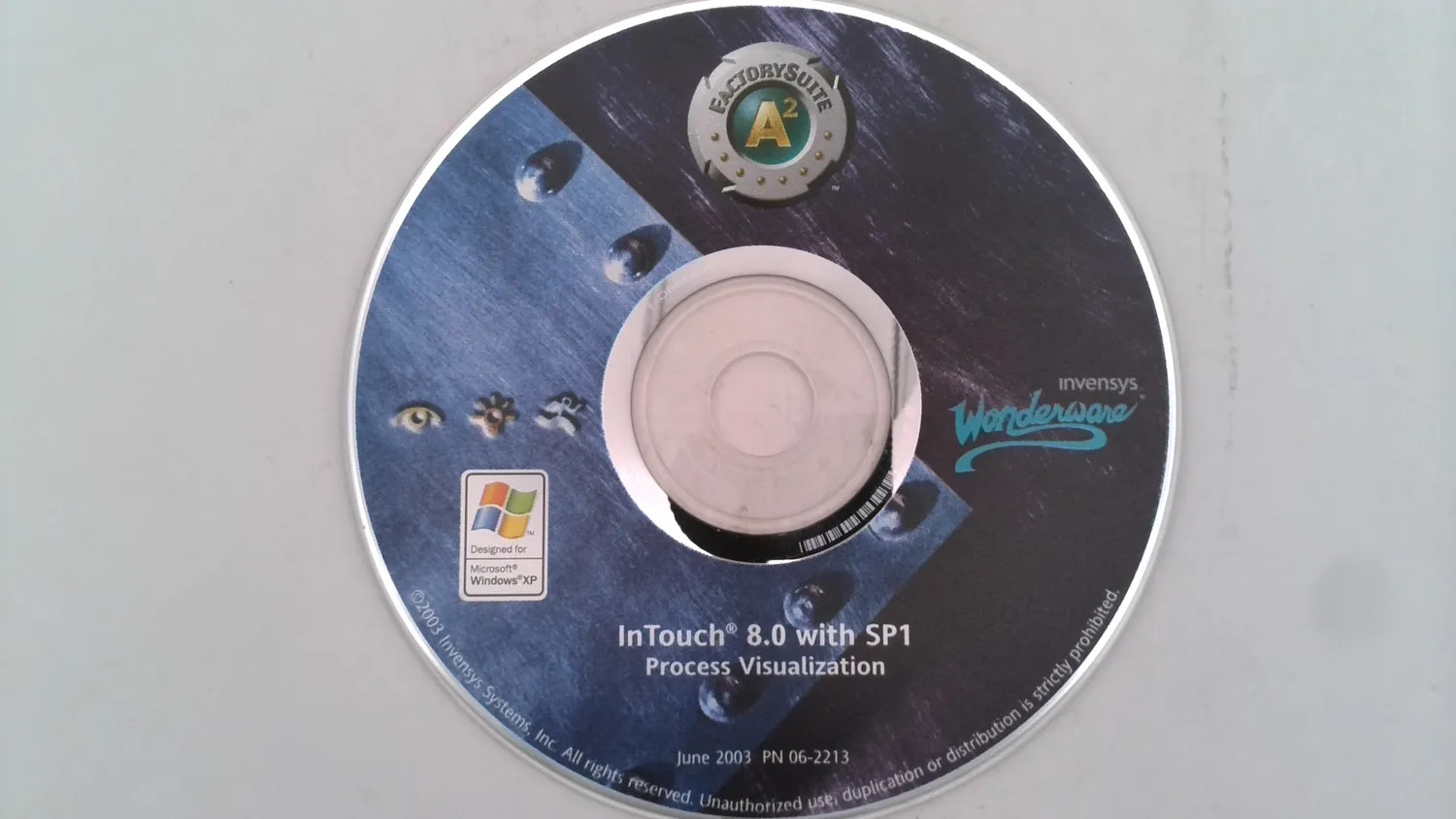 WONDERWARE 06-2213 INTOUCH 8.0 SP1 PROCESS VISUAL CD