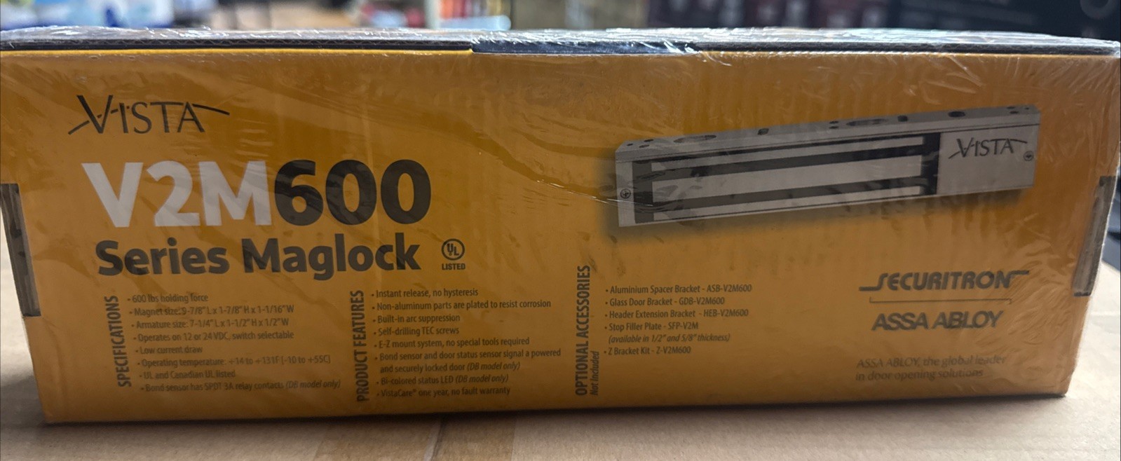 Securitron V2m600db Electromagnetic Lock,Vm600,W/Bond Sensor