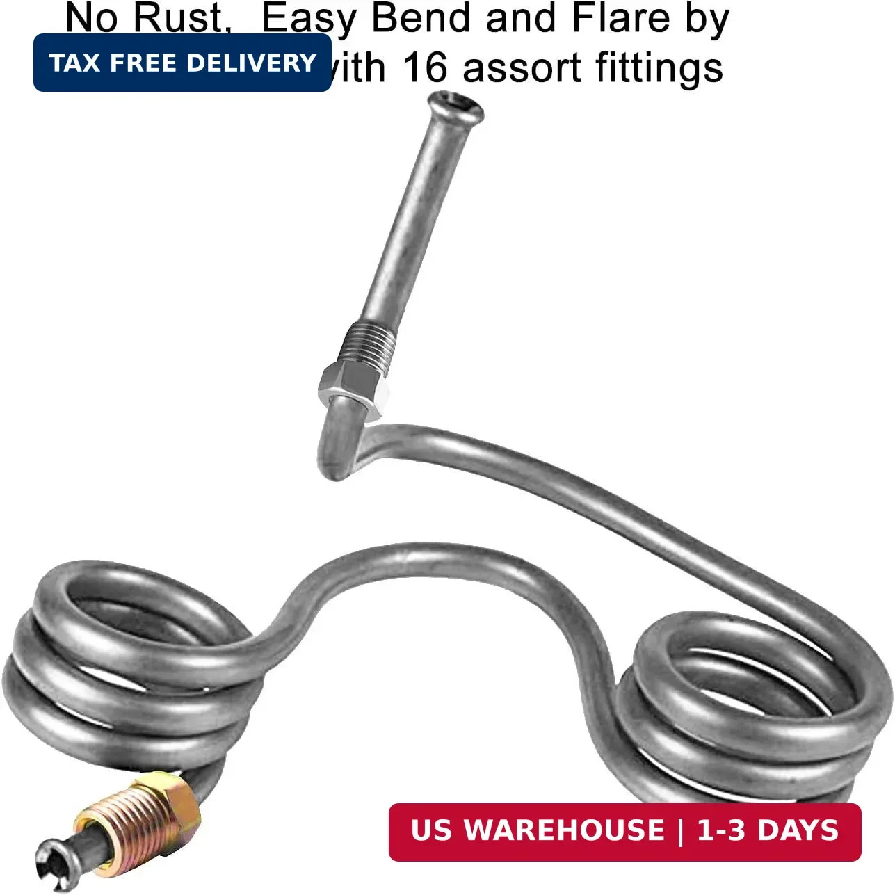 MuHize 1/4 Brake Line Tubing Kit – 25 Ft. Zinc Coated Steel Flexible Fuel & Tran