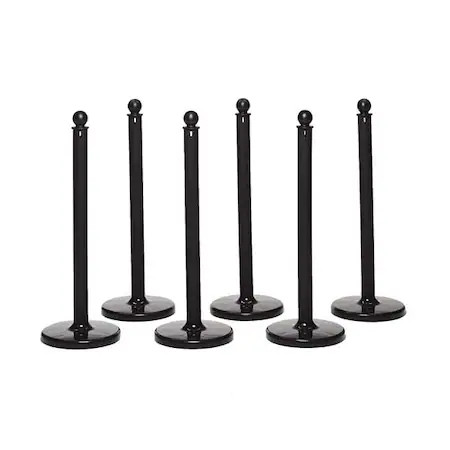 Zoro Select 96403-6 2.5″ Diameter Plastic Stanchion – Black, 40″ Height, 6 Pk,
