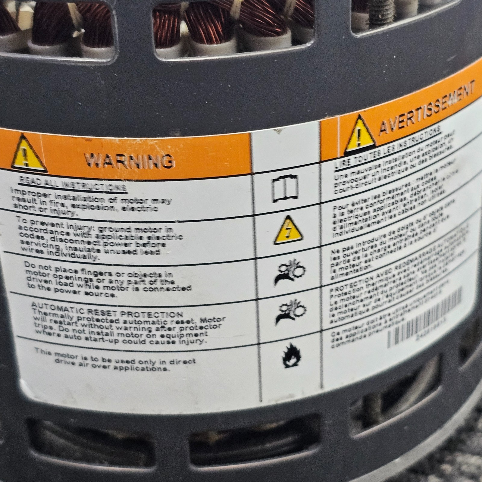 ServiceFirst MOT19444 Electric Motor 208-230V 1/2HP 1080rpm 3 Speed