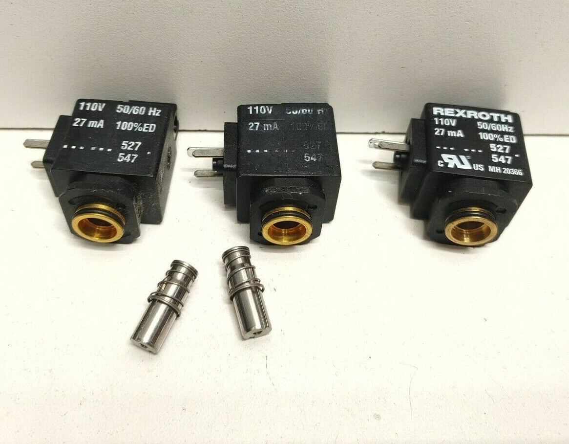 LOT OF 3 NEW OLD STOCK! REXROTH 110V SOLENOID COILS 542093-5270 524-547
