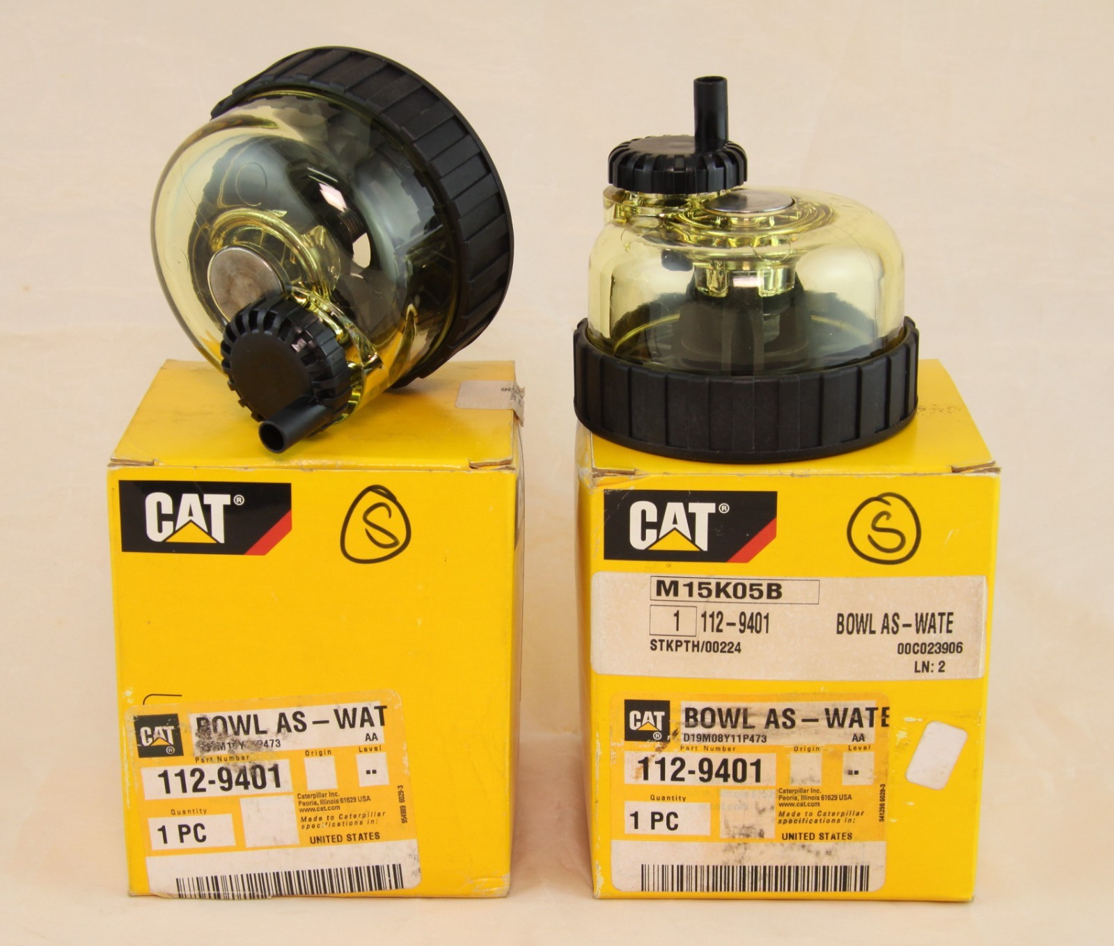 CAT 112-9401 Fuel / Water Separator , Water Collection Bowl (Pack of 2)