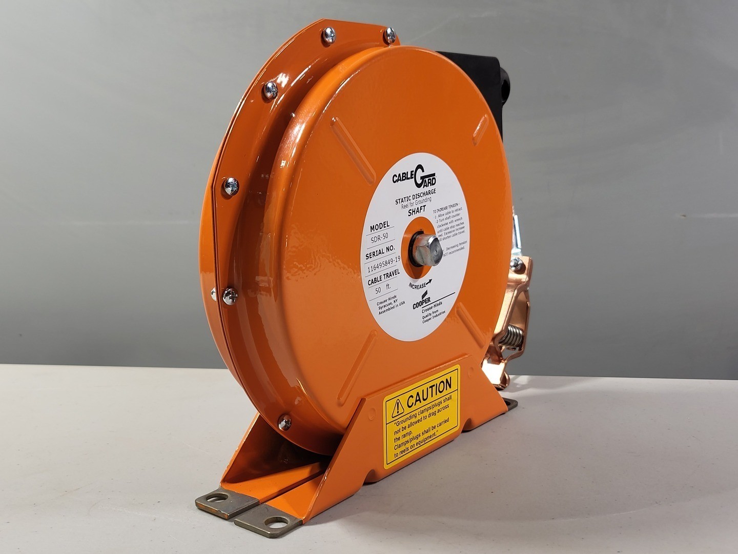 SURPLUS NEW CROUSE-HINDS SDR50 Static Discharge Reel w/ Steel Aircraft Cable