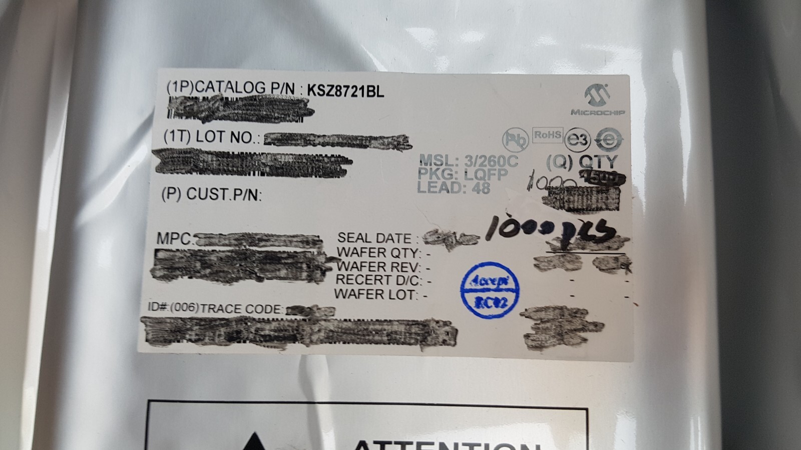 1000PCS Microchip Technology KSZ8721BL