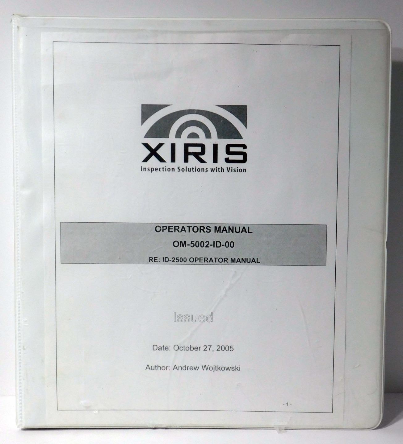 (1) XIRIS Operations Manual OM-5002-ID-00 RE: ID-2500 Operators Manual