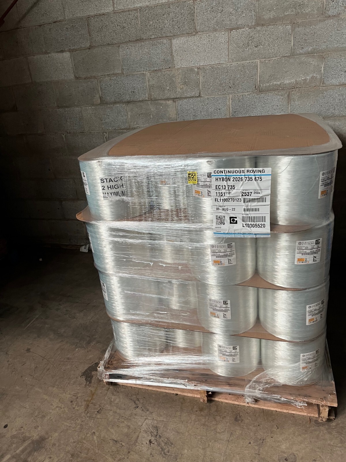 PPG 2026 675 Yield Direct Winding Fiberglass Roving Full 2537 Lb Pallet