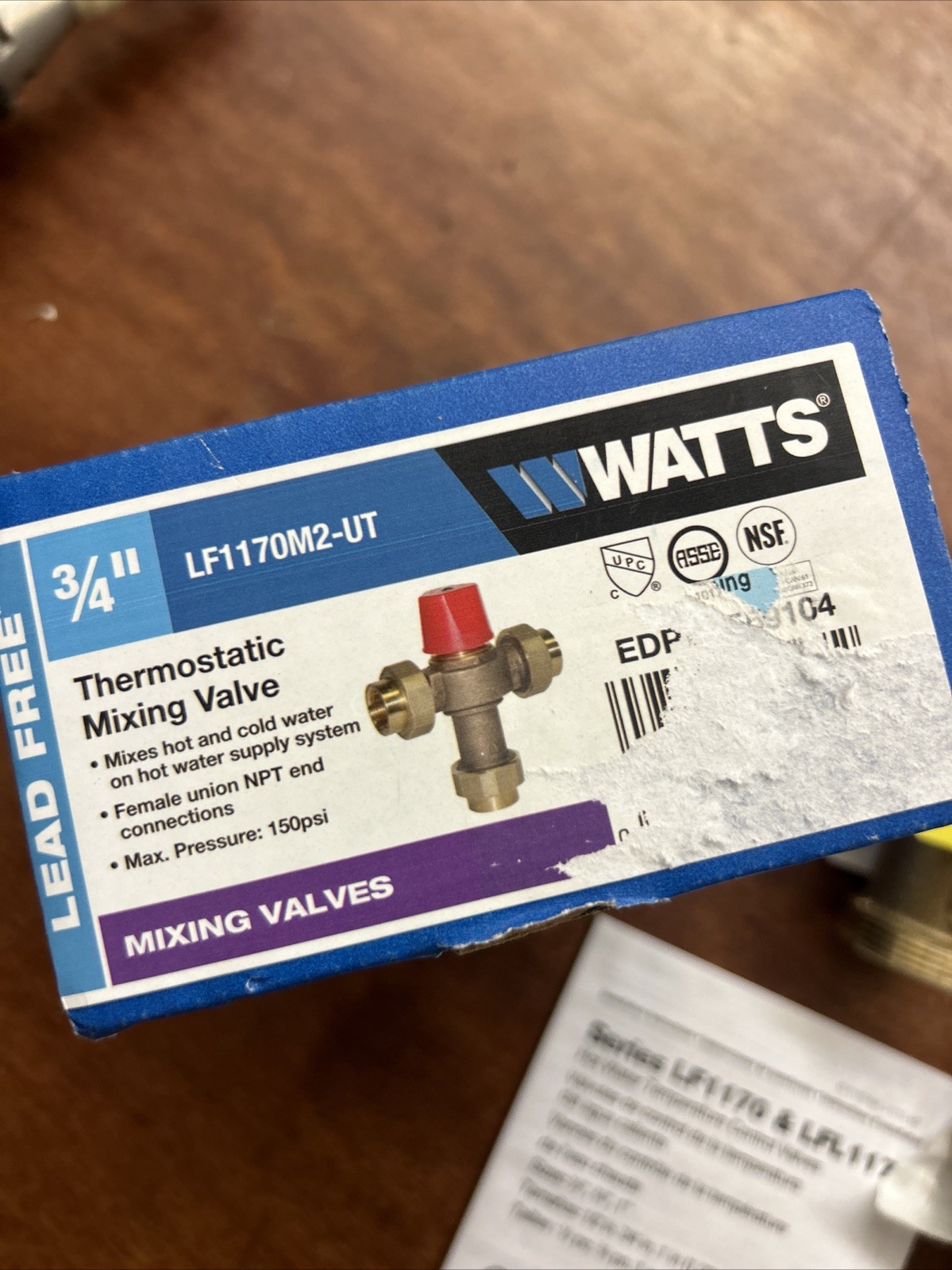 Watts 3/4 Lf1170m2-Ut-Press Mixing Valve, 0.5 To 23 Gpm, 3/4″ Inlet