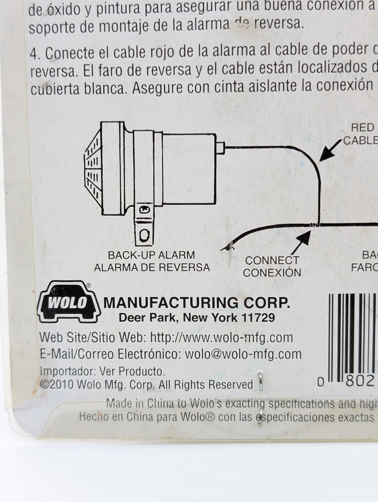 New WOLO BA-52 Beep Beep Back Up Alarm 12-Volt 108 Decibel Universal Vehicle NIB