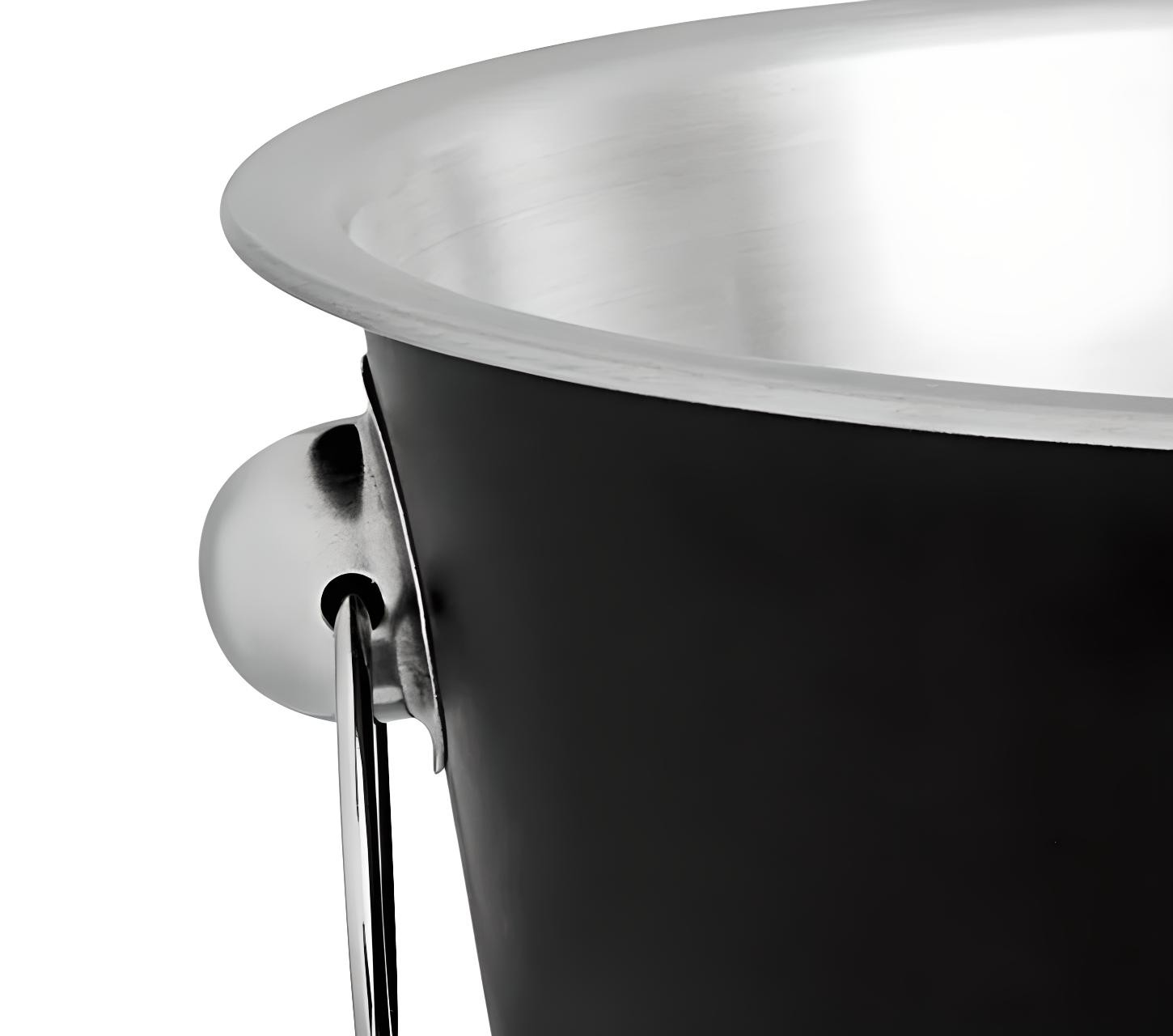 OCS Parts 8.5″ 4-Quart Black Steel Wine and Champagne Cooler Ice Bucket
