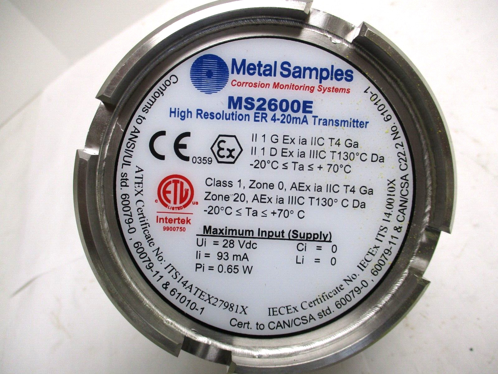 METAL SAMPLES CO., MS2600E , CORROSION MONITORING SYSTEM , HIGH RESOLUTION ER