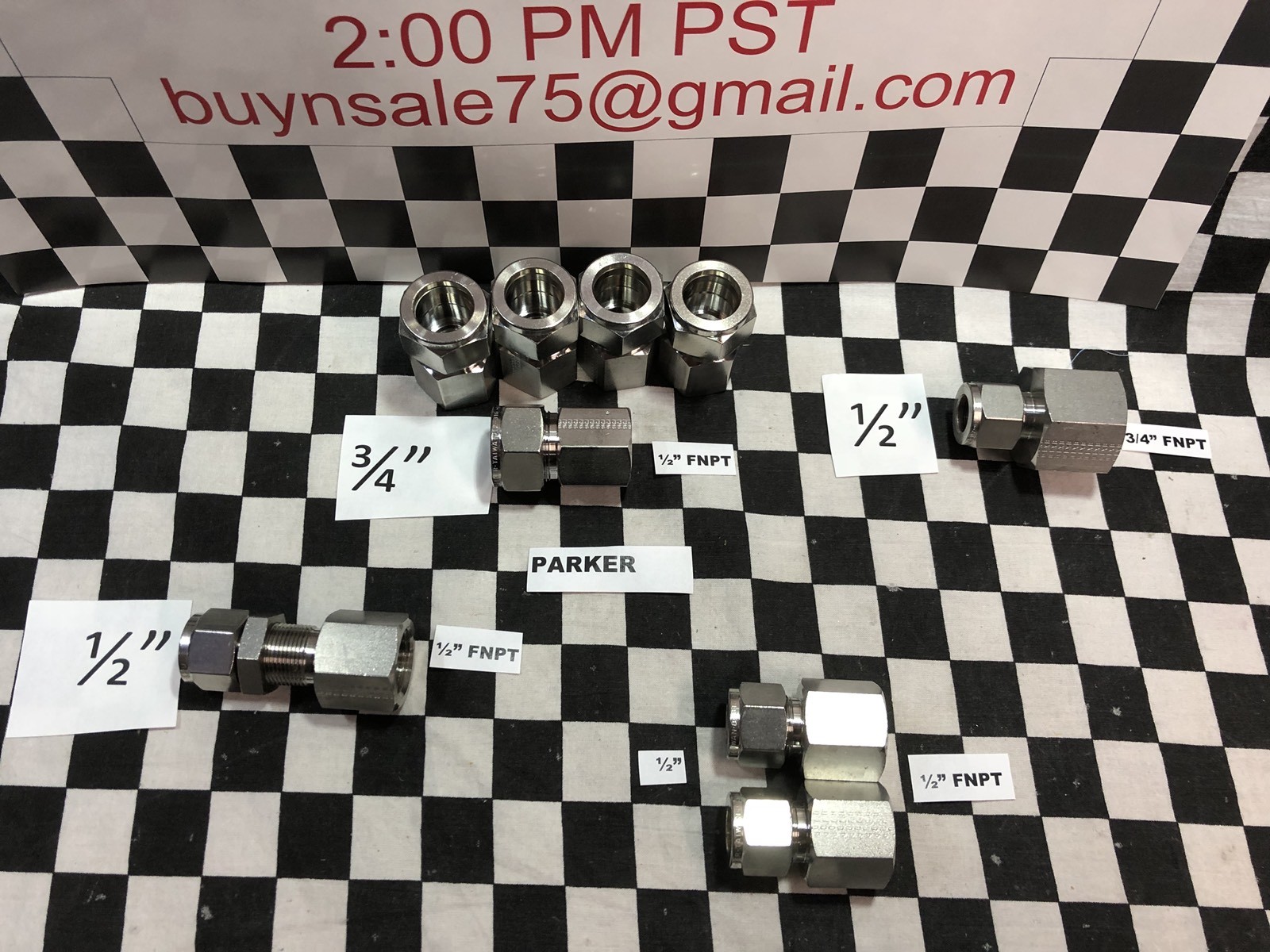 9X PARKER FEMALE ADAPTER 12FSC8N-316, 8FSC12N-316, 8FSC8N-316, 8FBC8N-316#1622C8