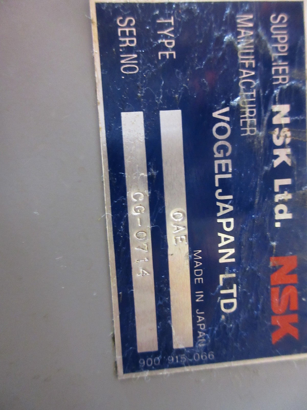 WASINO LG-7 NSK VOGEL OAE 0AE CG-0714 LUBRICATION SYSTEM LUBRICATOR TANK