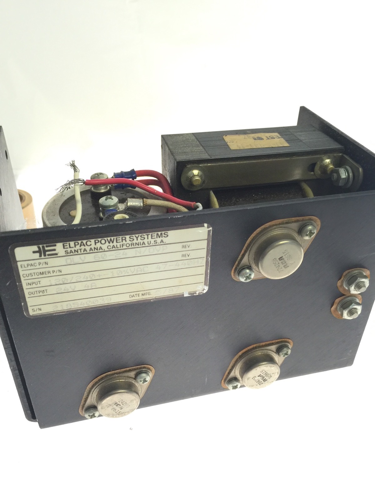 Elpac POWER SYSTEMS OLV 60-24 N/OVP Power Supply 120/240VAC 24V 4A USED H53