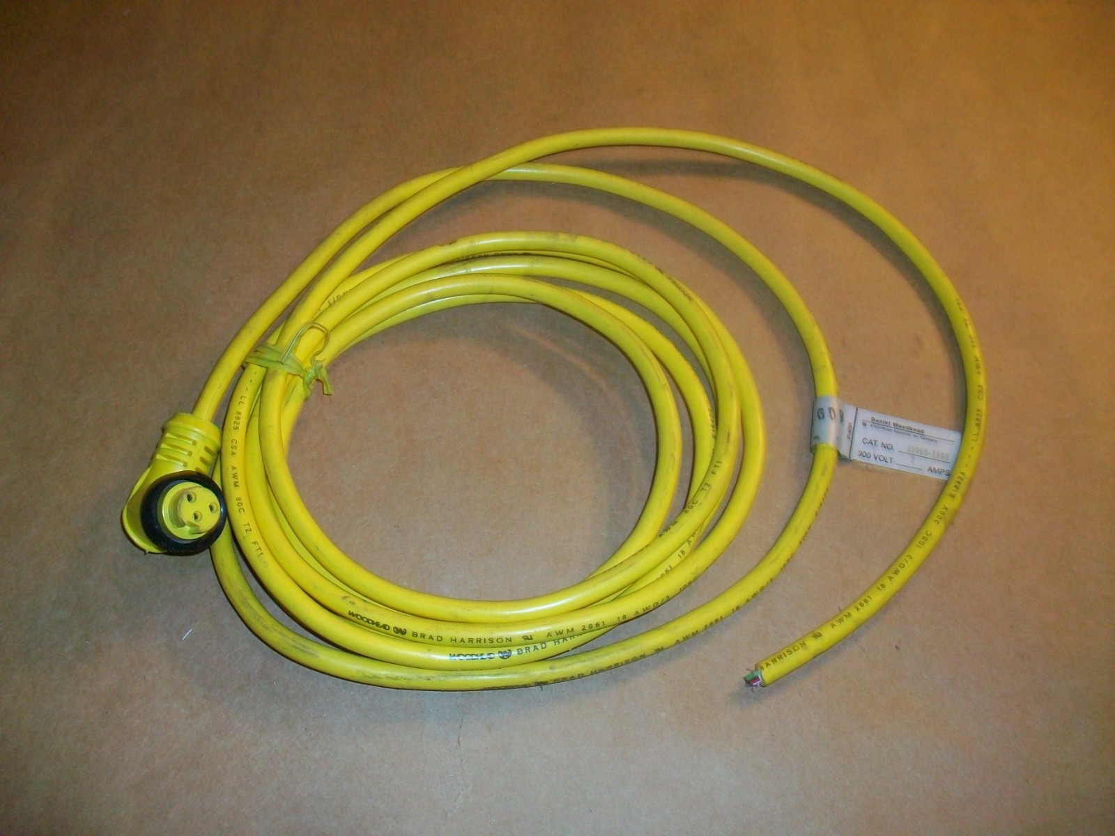 WOODHEAD Molded Cord Set 40960-1890 3 pole female NEW