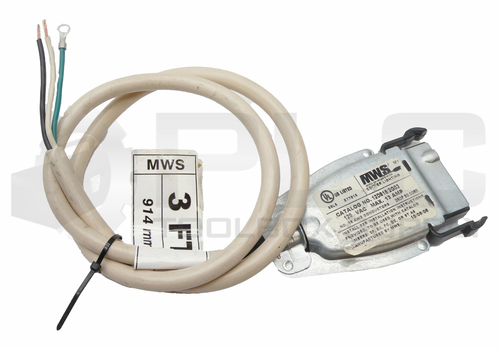 NEW MWS 12DS16/2G03 DROP SO CORD 12VAC MAX 13AMP 5SL5 E77616