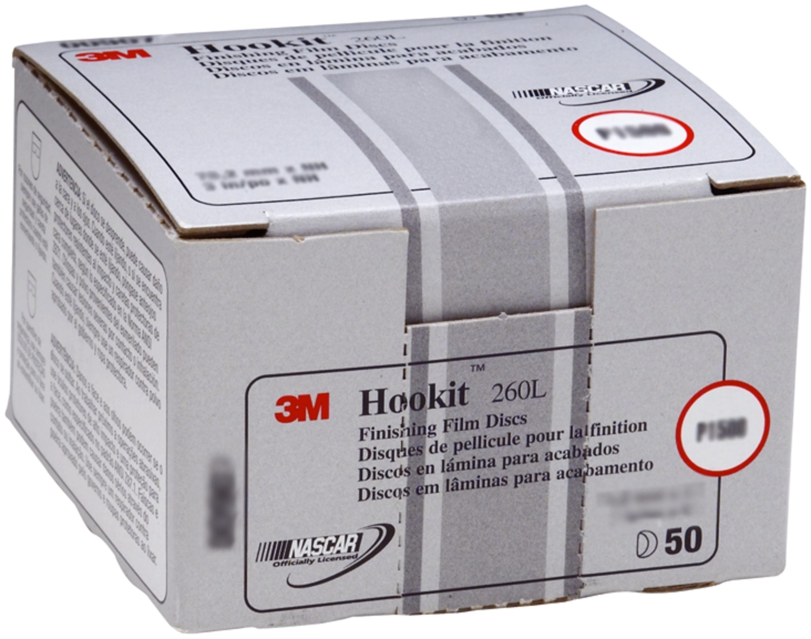 3M Hookit Finishing Film Abrasive Disc 260L, 00909, 3 in, P1000, 50 (Case of 4)