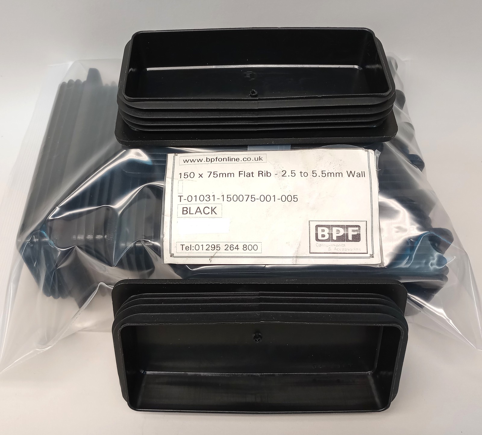 BPF T-01031-150075-001-005 Cap Plug 150 X 75mm Flat Rib (Pack Of 10)