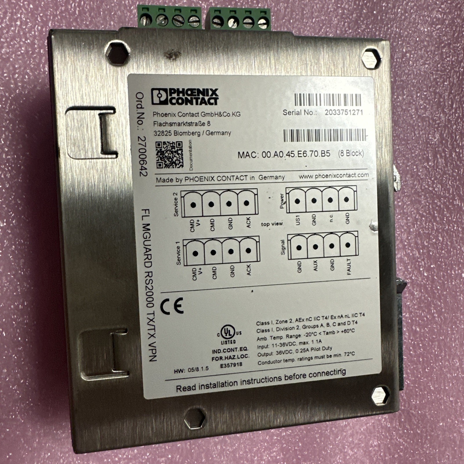 FL MGUARD RS2000 TX/TX VPN – Router