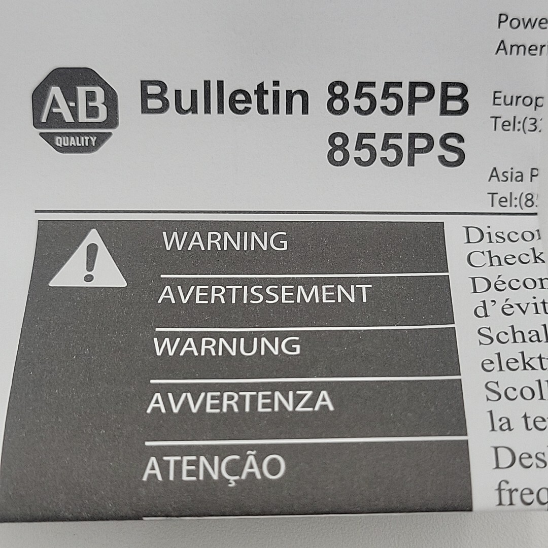 NEW Allen Bradley 855PB-B24ME422 24V AC/DC Panel Mounted LED Red Pilot Light