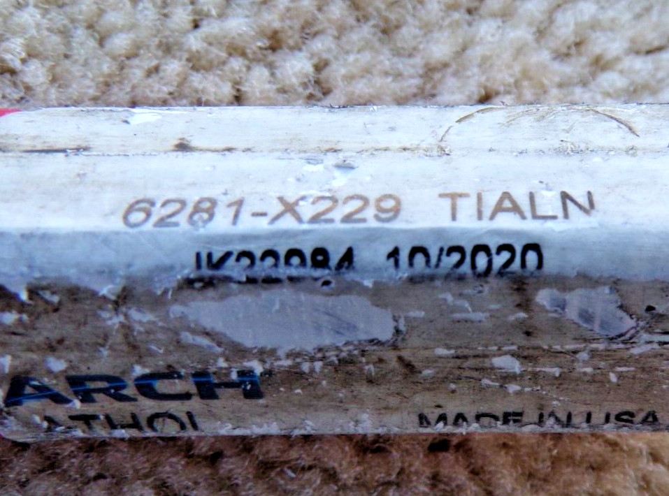1/2″ 5 FLUTE VARIABLE HELIX CARBIDE END Mill Tialn Coat- 6281-x229 JK22984; @c7