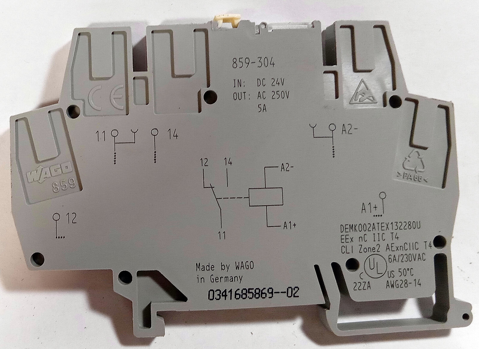 1 NEW WAGO 859-304 51167606.07 TERMINAL BLOCK RELAY NNB ***MAKE OFFER***