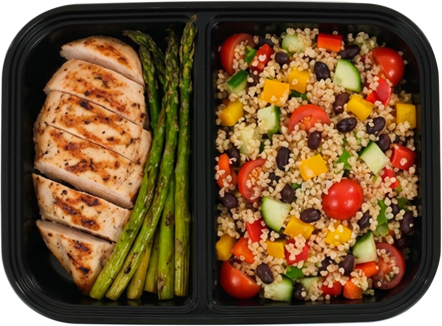IRIS USA Meal Prep Containers, 36oz – 50 Pack (100-Piece) 2-Compartment Reusable