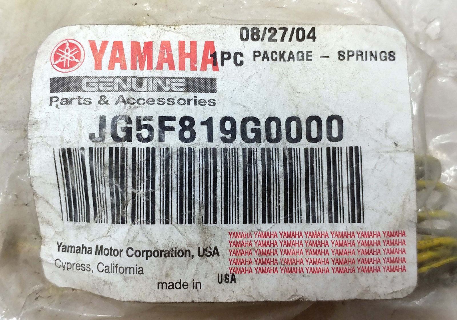 1 NEW YAMAHA JG5F819G0000 SPRING SET- 1 WHEEL NIP ***MAKE OFFER***