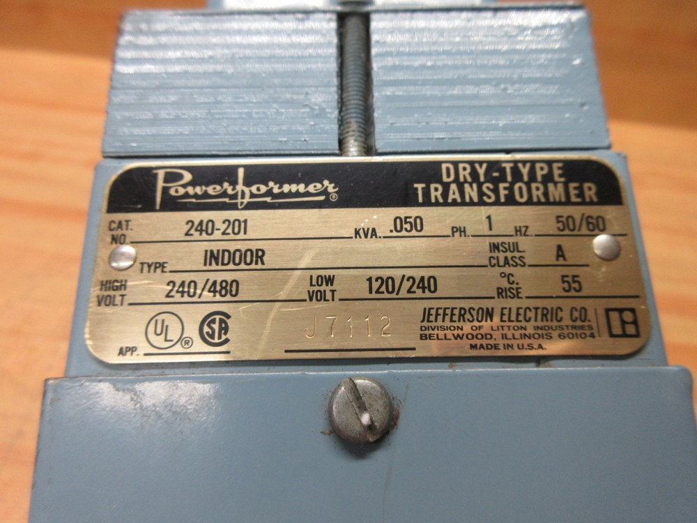 Jefferson Electric 240-201 Dry-Type Transformer 240-201-480