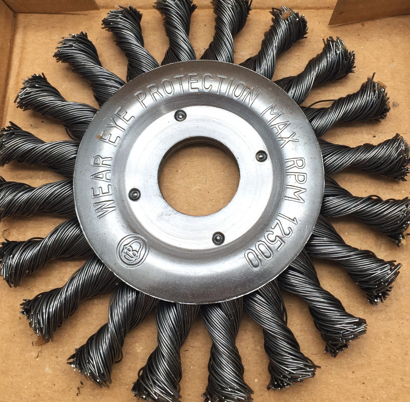 U115 Rocket Steel Twist Knot Wire Wheel 115 x 12mm with a M22.2 Bore   x4