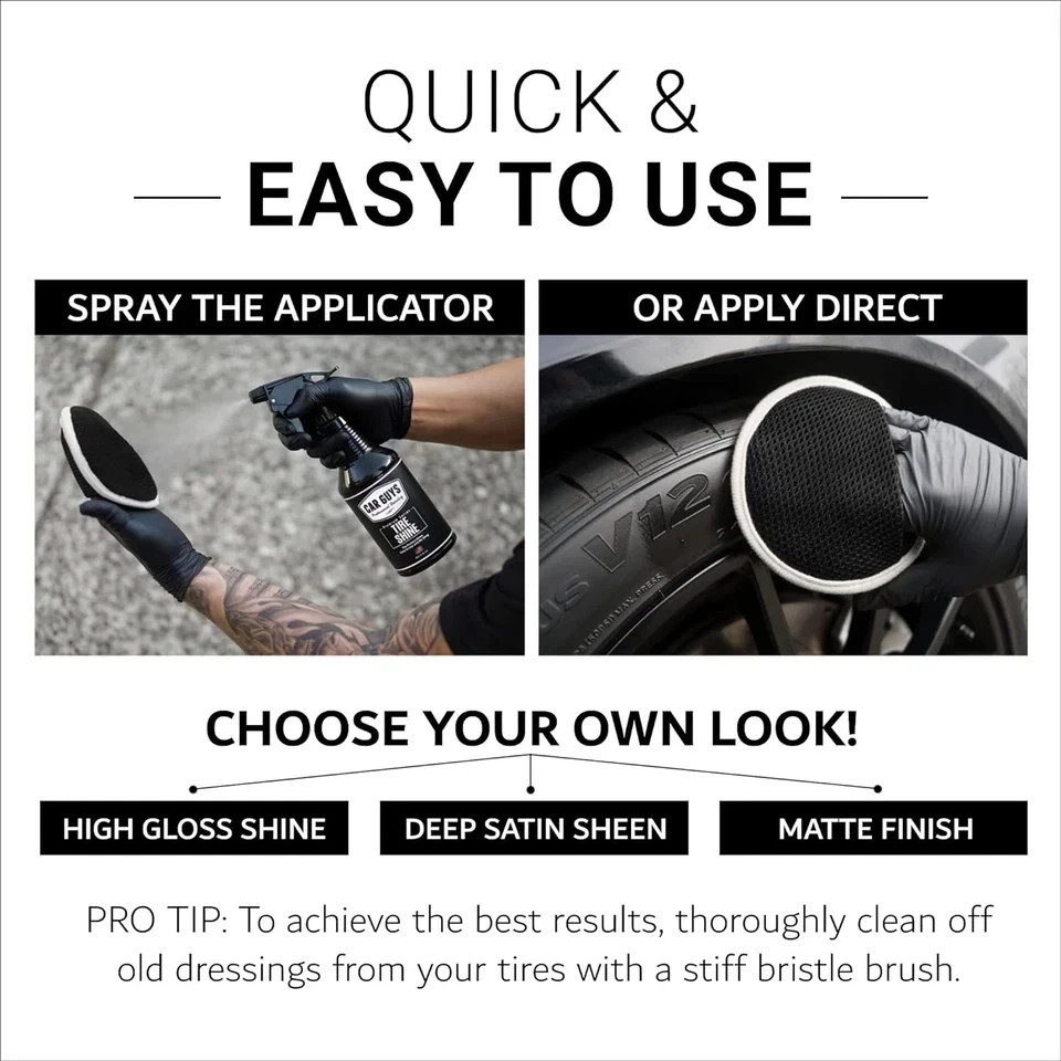 CAR GUYS Tire Shine Spray | The Perfect Shine | Durable and User Friendly Tire D