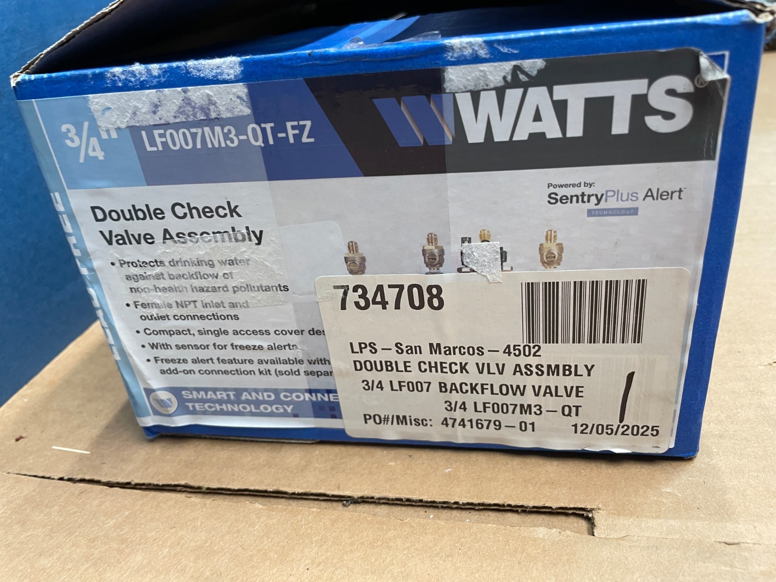 Watts 3/4″ LF007M3-QT -FZ Lead Double Check Valve Backflow Preventer