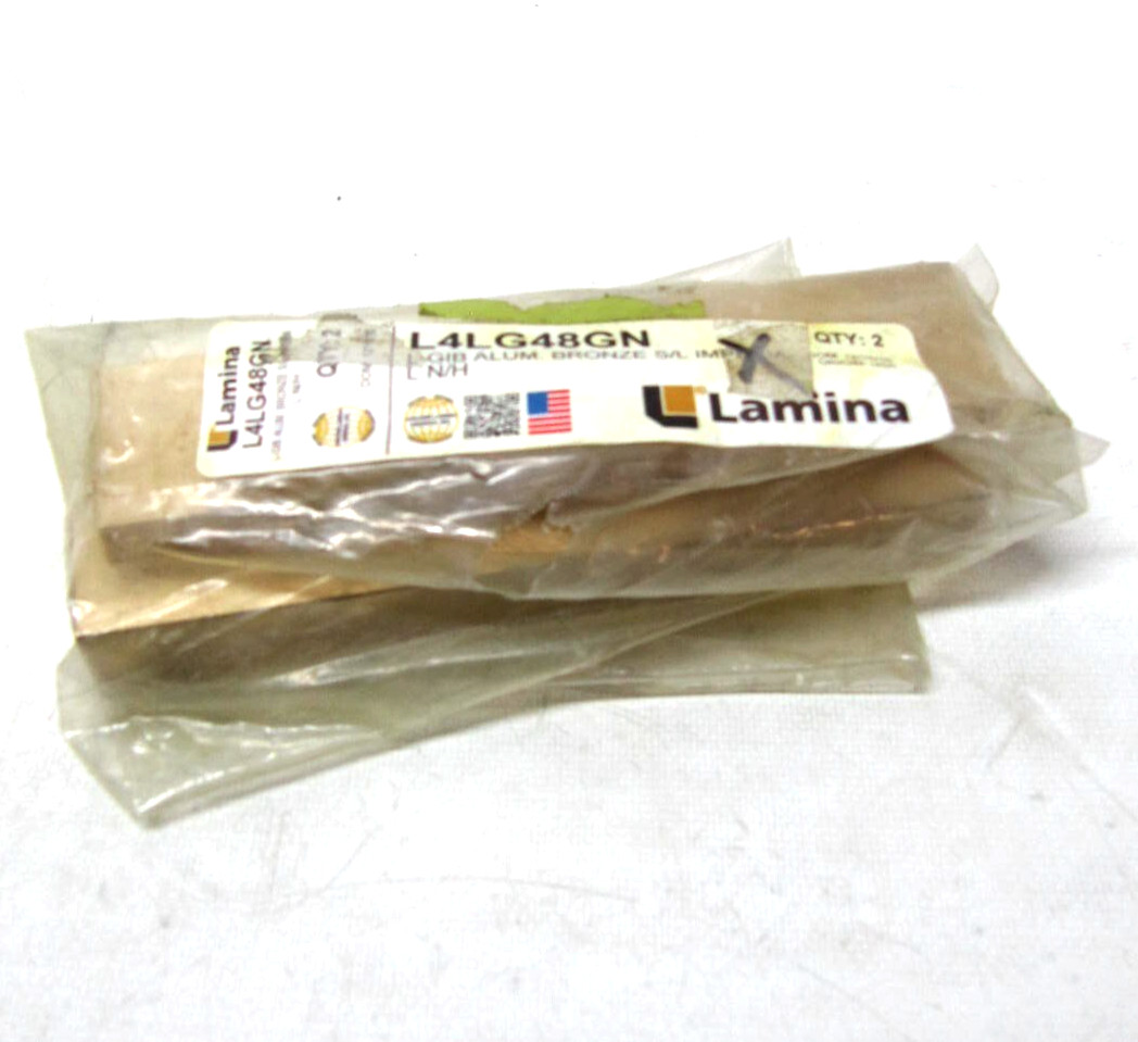 (LOT OF 2, NEW) Lamina L-Gib Oil Free Alum. Bronze Guide Bar L4LG48GN