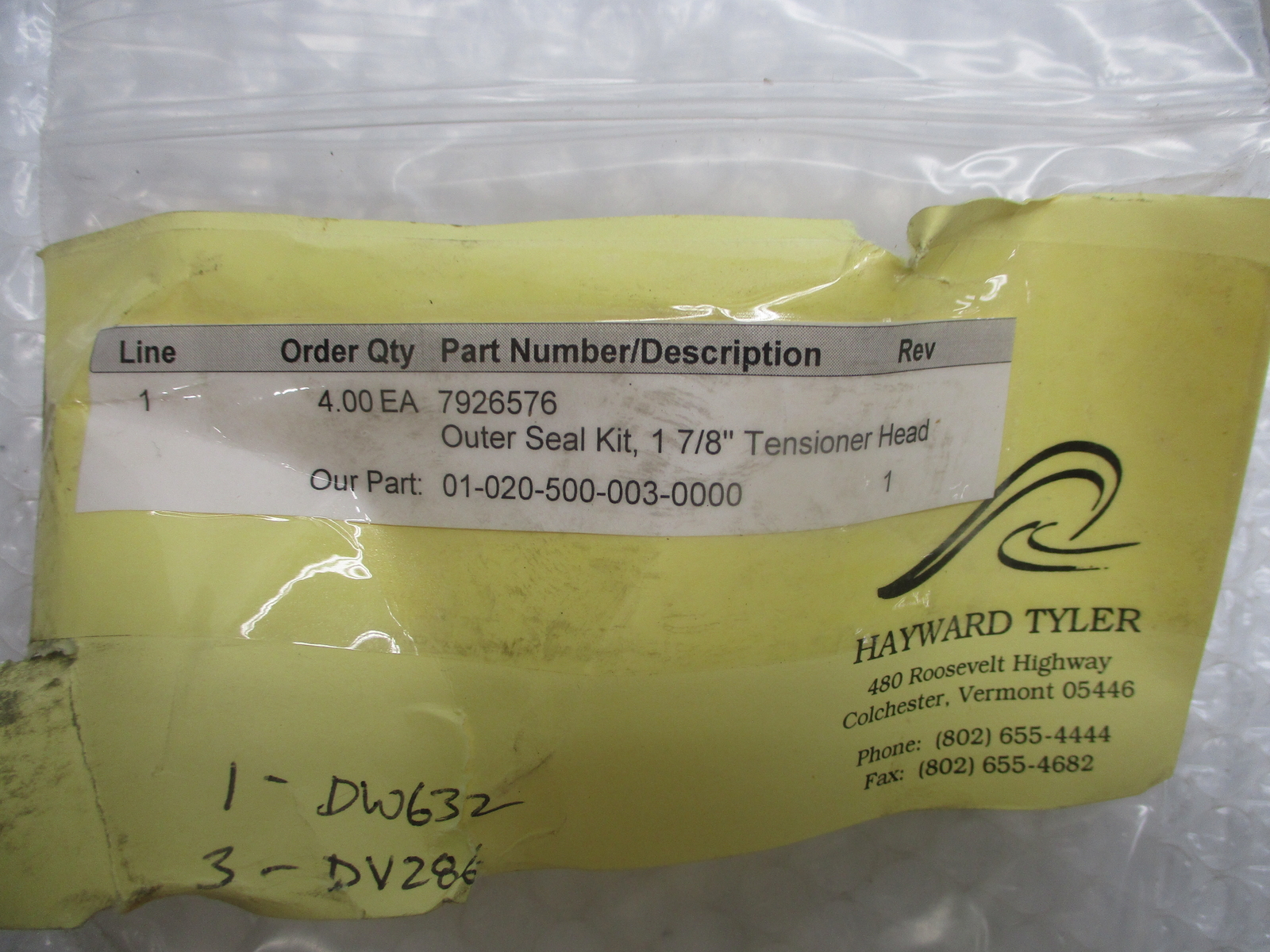 INDUSTRIAL SPARE 7926576 01-020-500-003-0000 SEAL NSNP