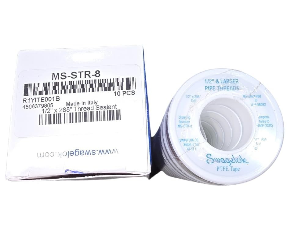 MS-STR-8 Swagelok PTFE Tape Thread Sealant 1/2 in x 288 in 10-Pack 450F NPT