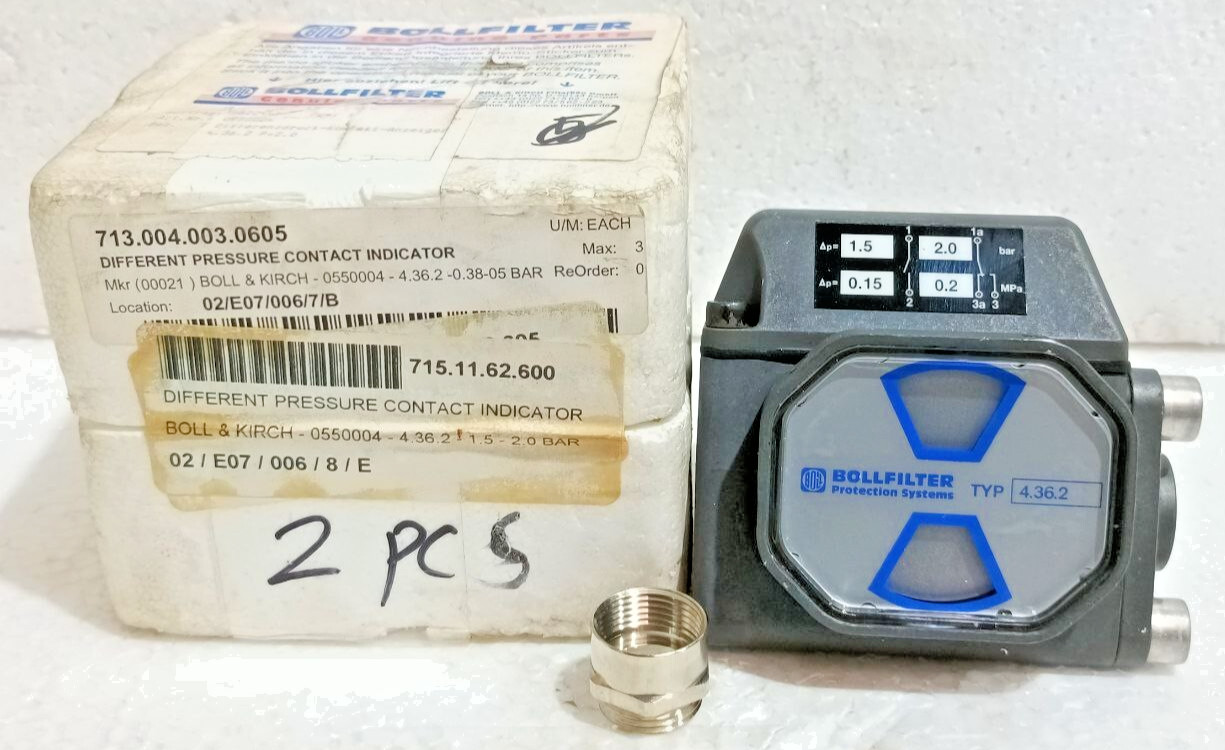 BOLLFILTER 4.36.2 1.5 ~ 2 BAR, 0.15 ~ 0.2MPA DIFFERENTIAL PRESSURE INDICATOR NEW