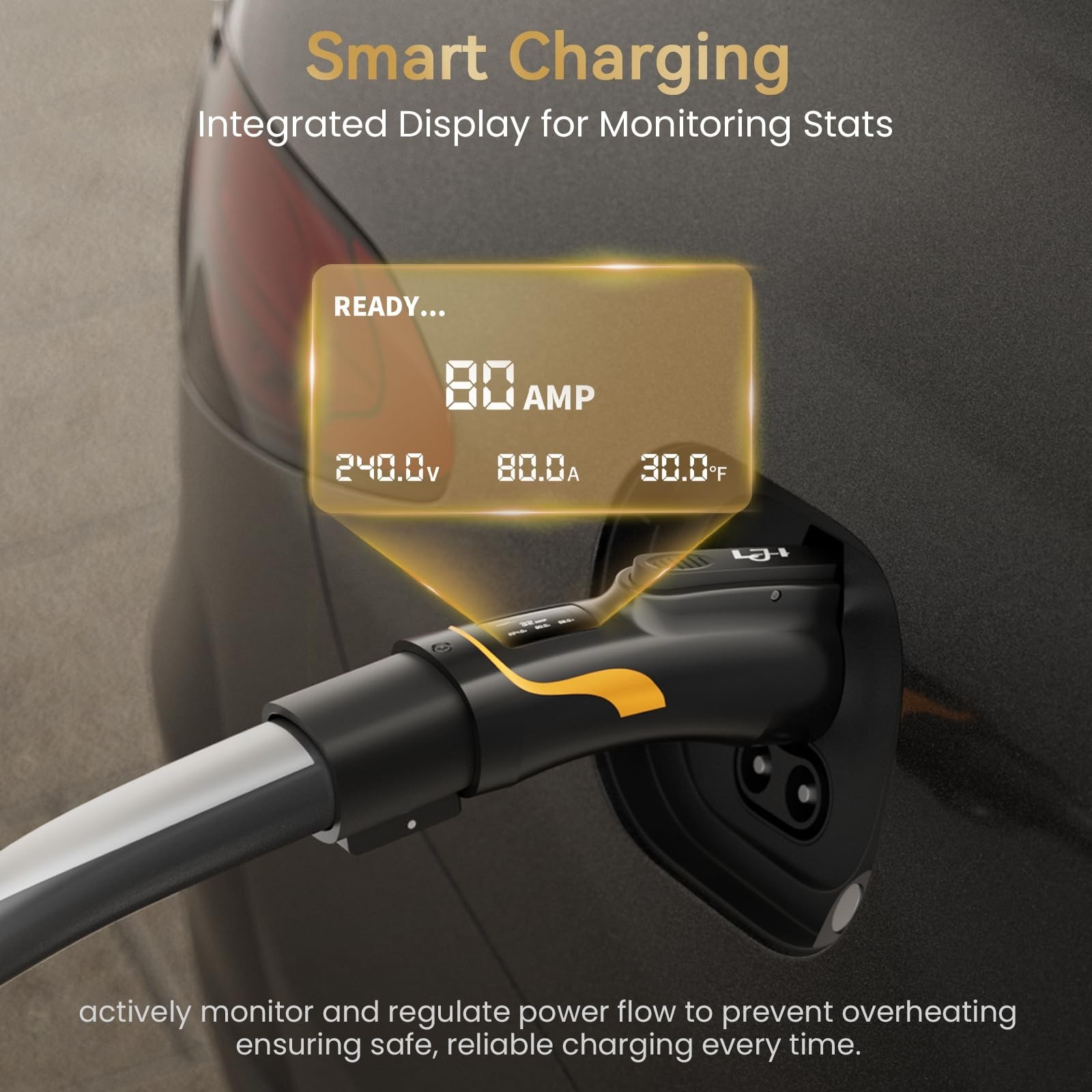 Tesla to J1772 Charger Adapter 80A 240V with LED Display – NACS to J1772 E