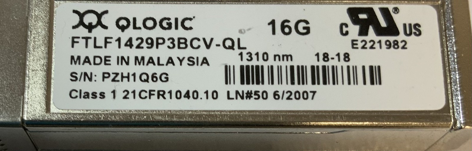 (Lot of 3) Q-Logic FTLF1429P3BCV-QL 1310nm 16GB 10KM LR SFP+ Transceiver “N6C”
