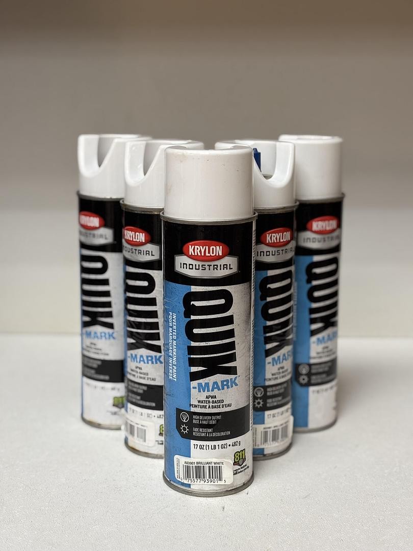 (Lot of 5) Krylon Quik Mark A03901 Apwa Brilliant White 17oz GHA-SS2