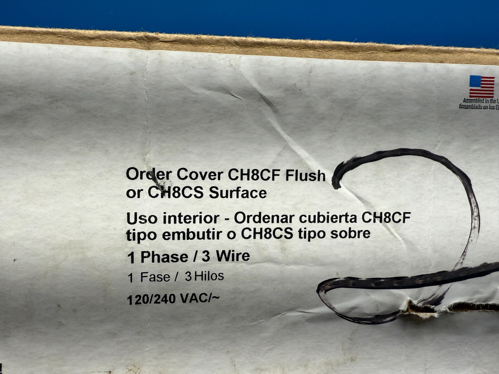 Eaton CH24L125C Type-1 125A 120/240VAC Indoor Main Lug Loadcenter Enclosure