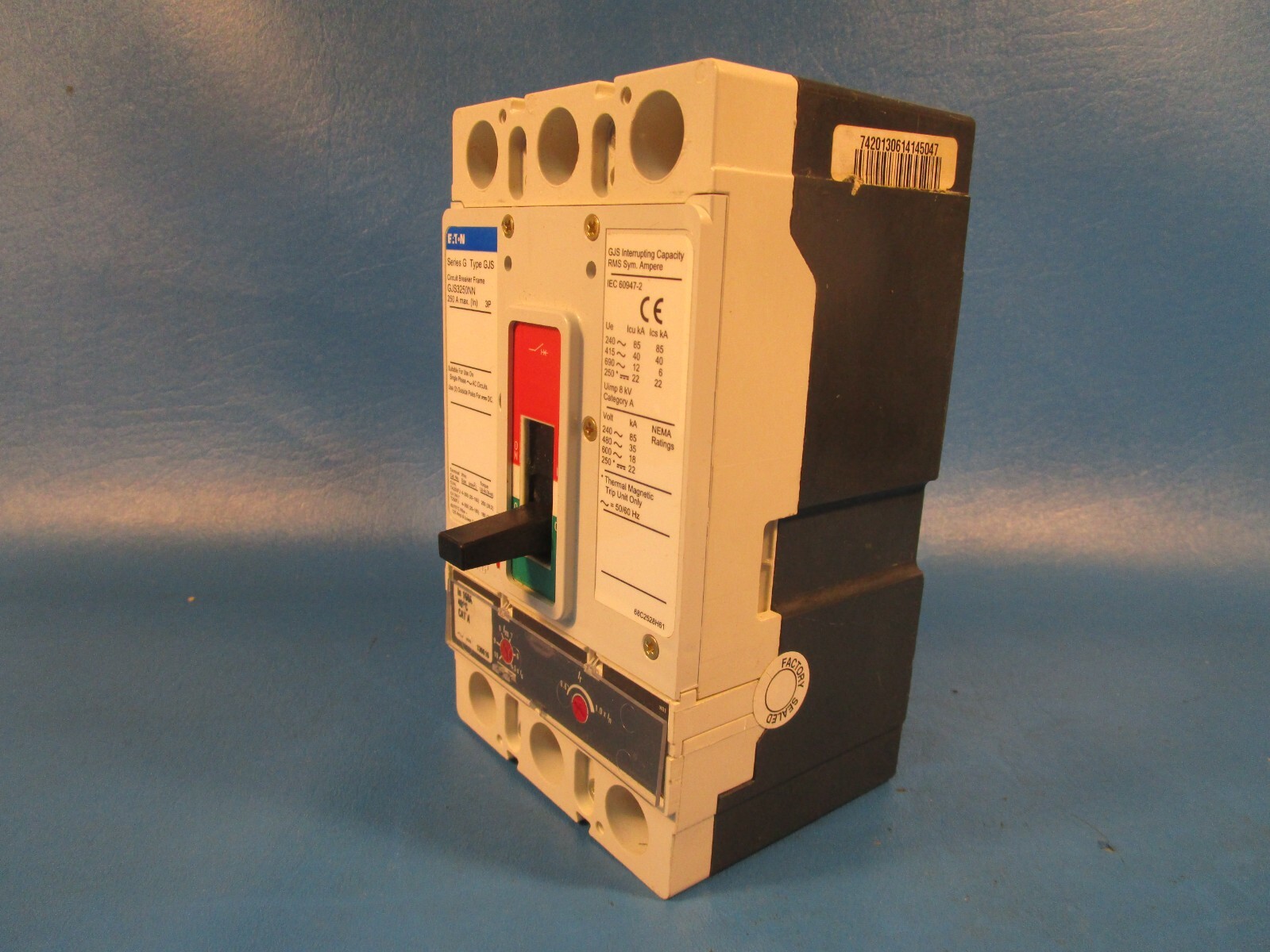 Eaton GJS3160AAWZ1, Molded Case Breakers (MCCBs) GJS 3P 160A 690V 50/60Hz 3Ph G